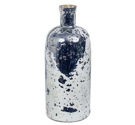 Glassflaske i sølv H=33cm